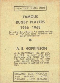 1968 Playtime Rugby Gum Famous Rugby Players - Red #23 Alister Hopkinson Back